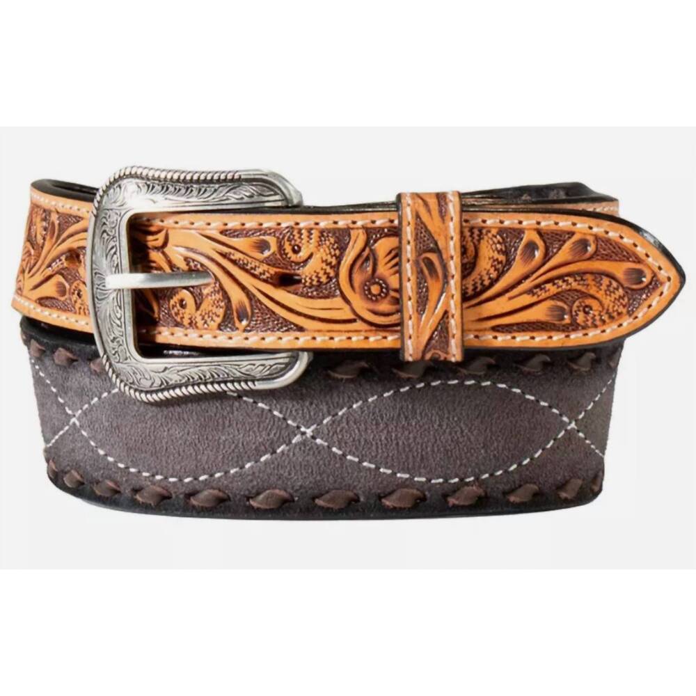 NEW 3D BELT COMPANY men's taper roughout belt in black brown